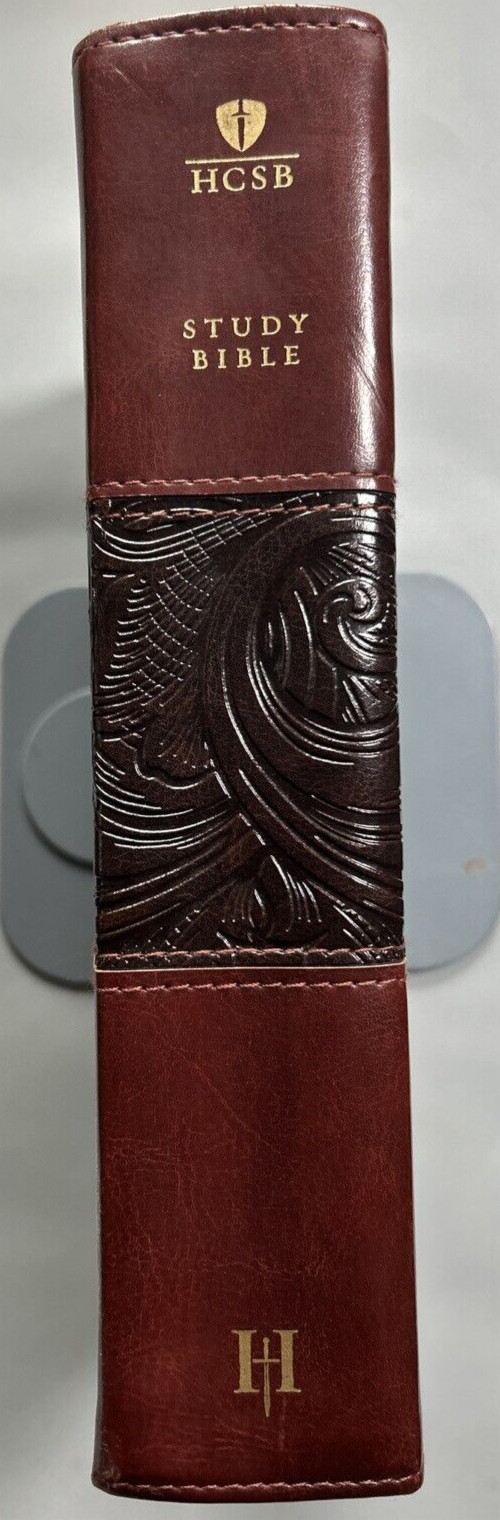HCSB Study Bible Mahogany Duotone Simulated Leather Clean Text G+ USA Print
