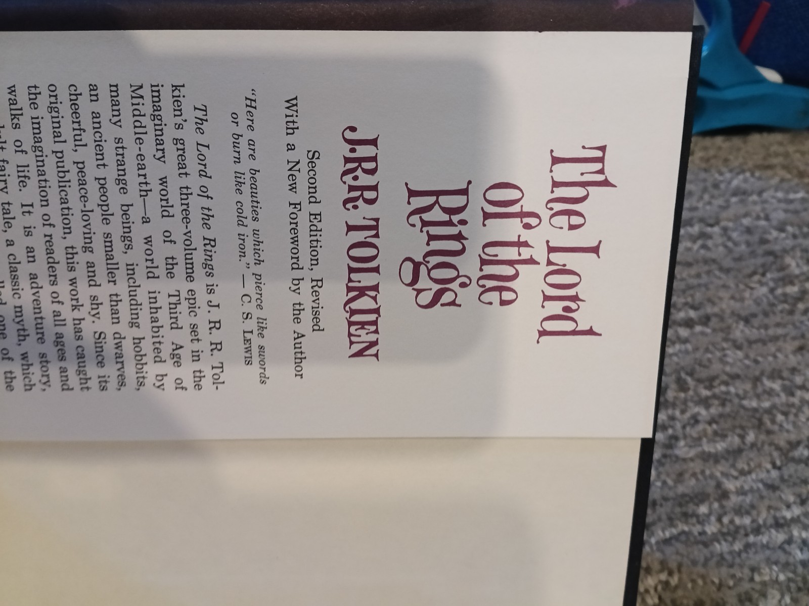 1965 Lord of the Rings Trilogy Complete Set 2nd Edition 1965 J.R.R. Tolkien LOTR