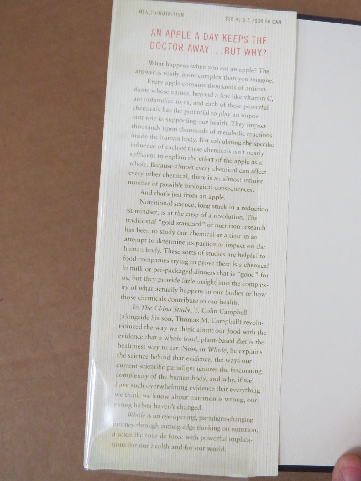 WHOLE Rethinking Science Nutrition T. Colin Campbell 2013 First Ed BenBella