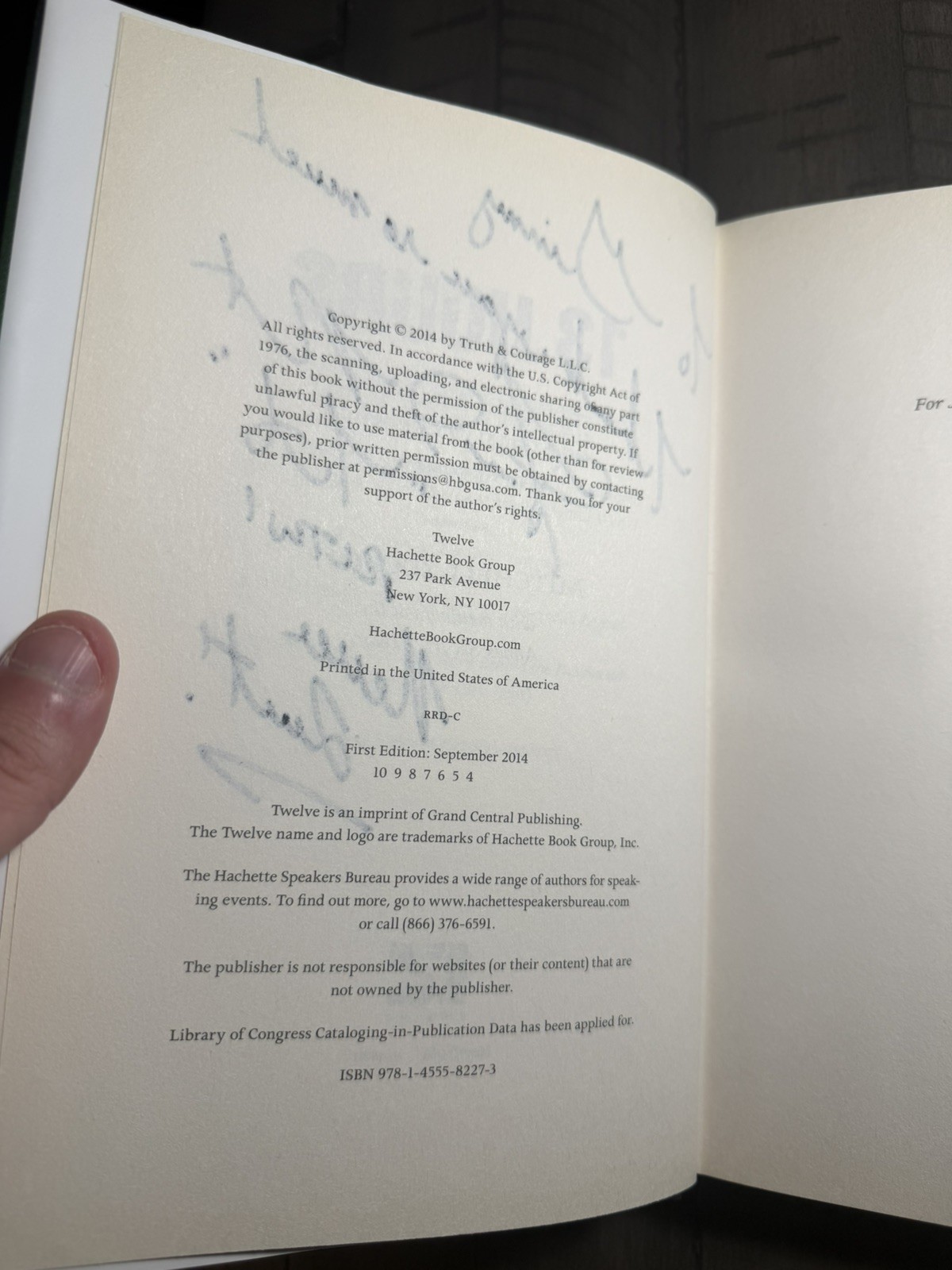 13 Hours in Benghazi by Mitchell Zuckoff SIGNED Kris “Tanto” Paronto w/ Program!