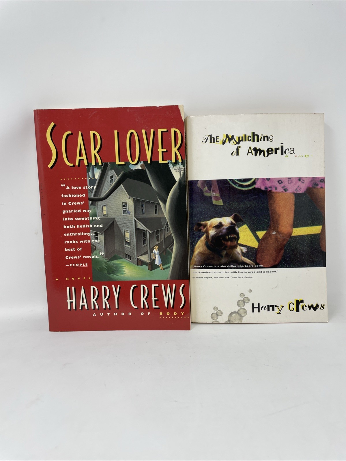Lot 2 Harry Crews Scarlover and Mulching of America Trade Paperbacks 1992 1996
