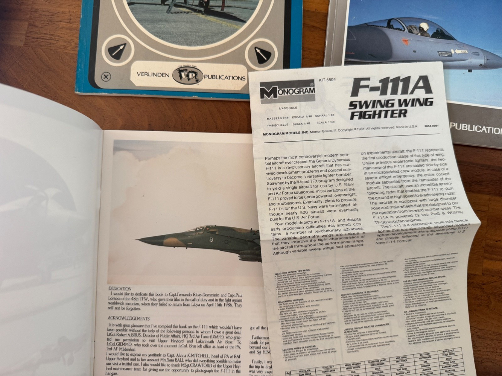 VINTAGE VERLINDEN LOCK ON AIRCRAFT PHOTO FILE LOT (3) F-104 F-16 F-111 MODELER R