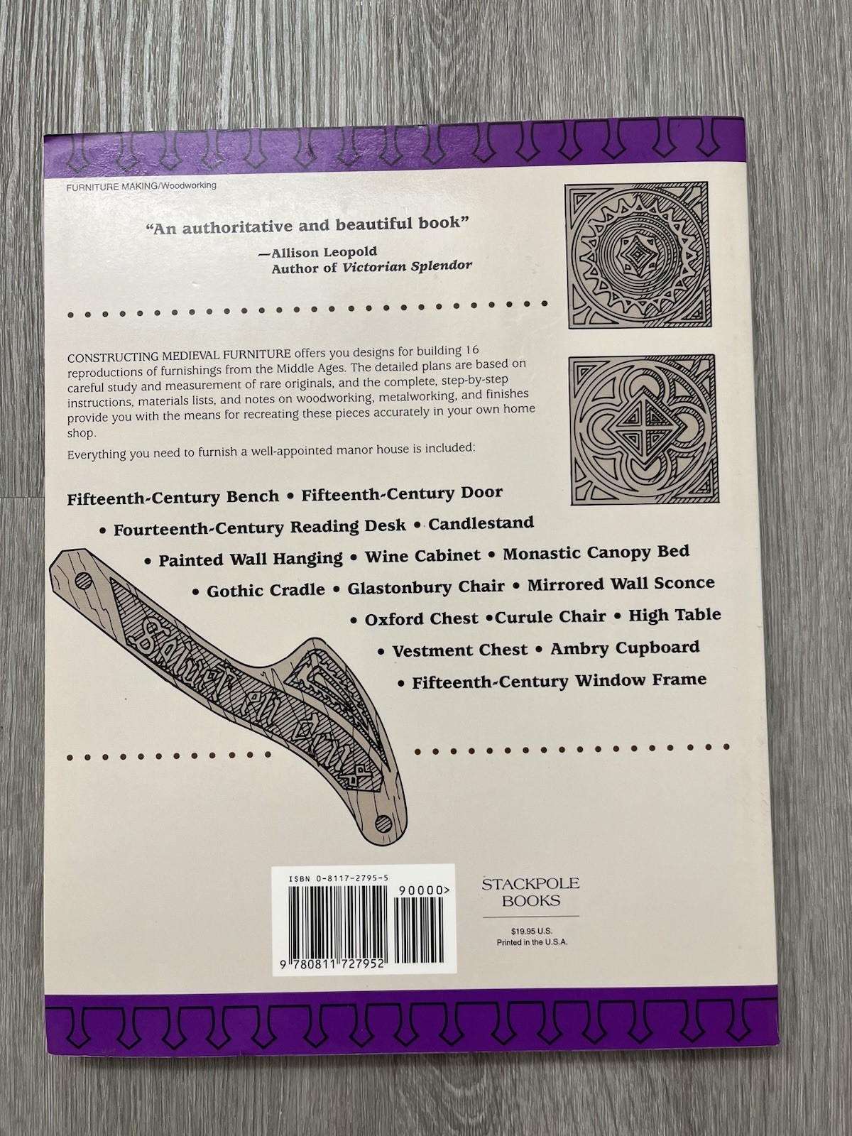 Constructing Medieval Furniture Plans & Instructions w/Historical Notes Diehl VG