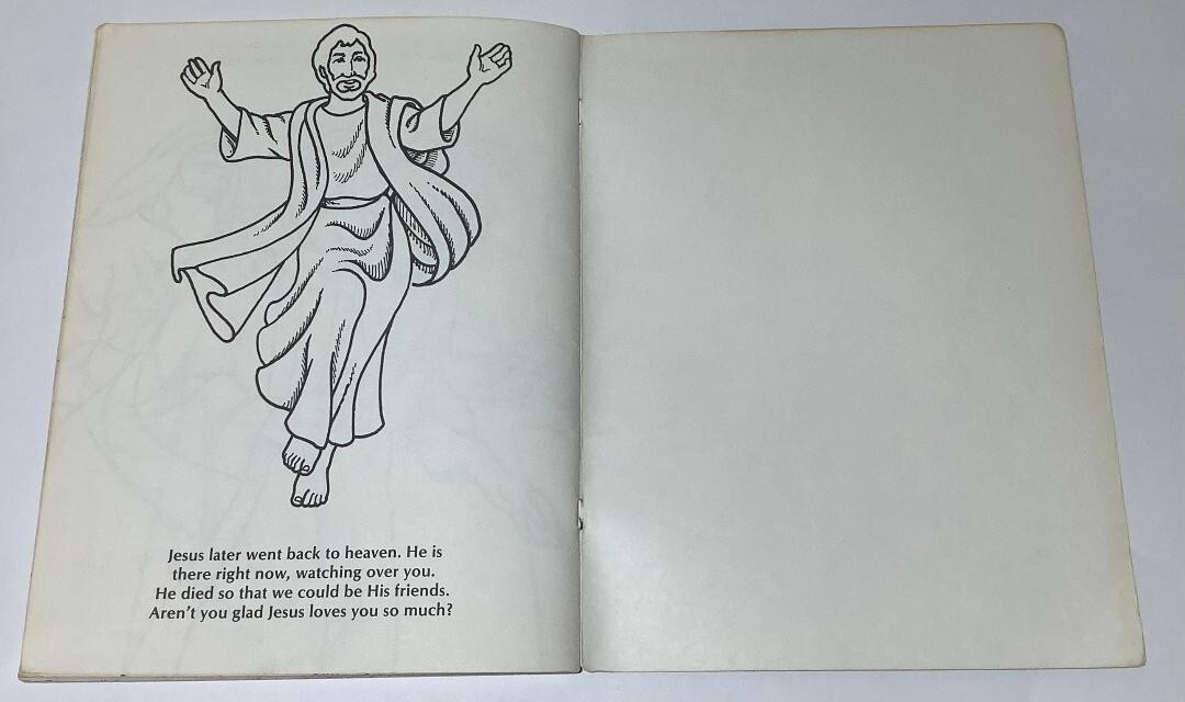 Vintage Life of Jesus Bible Story Coloring Book Warner Press 1988
