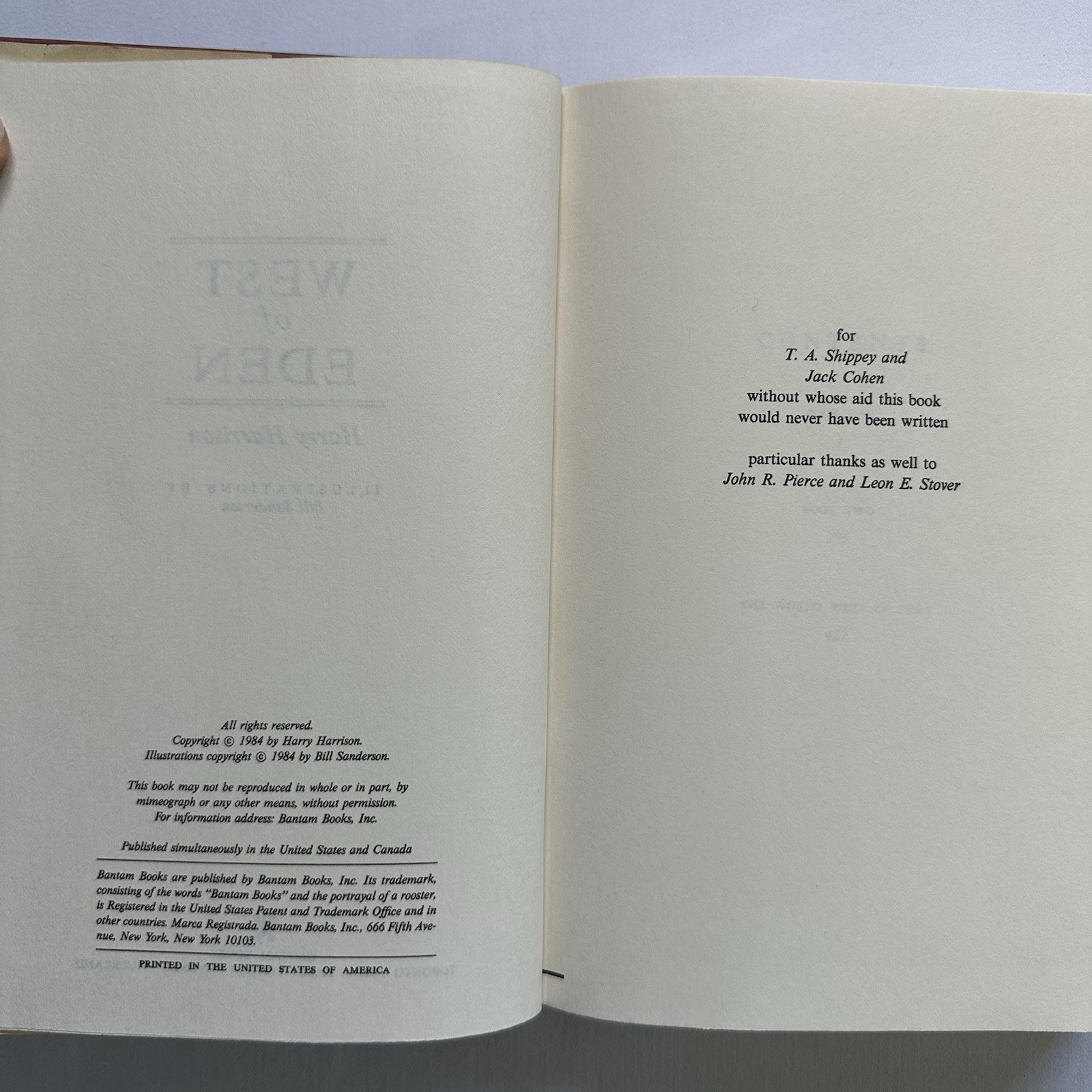 West of Eden A Novel by Harry Harrison 1984 Hardcover