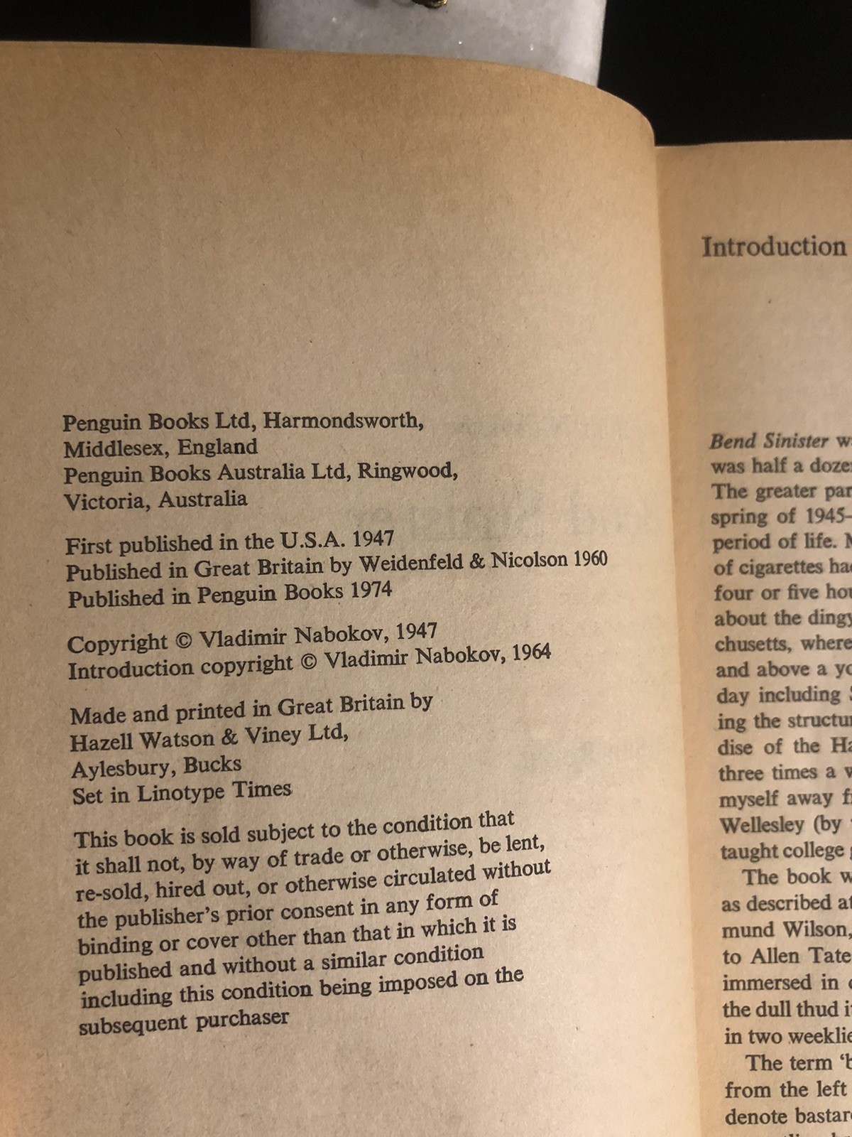 Vladimir Nabokov Bend Sinister Penguin UK 1974 G