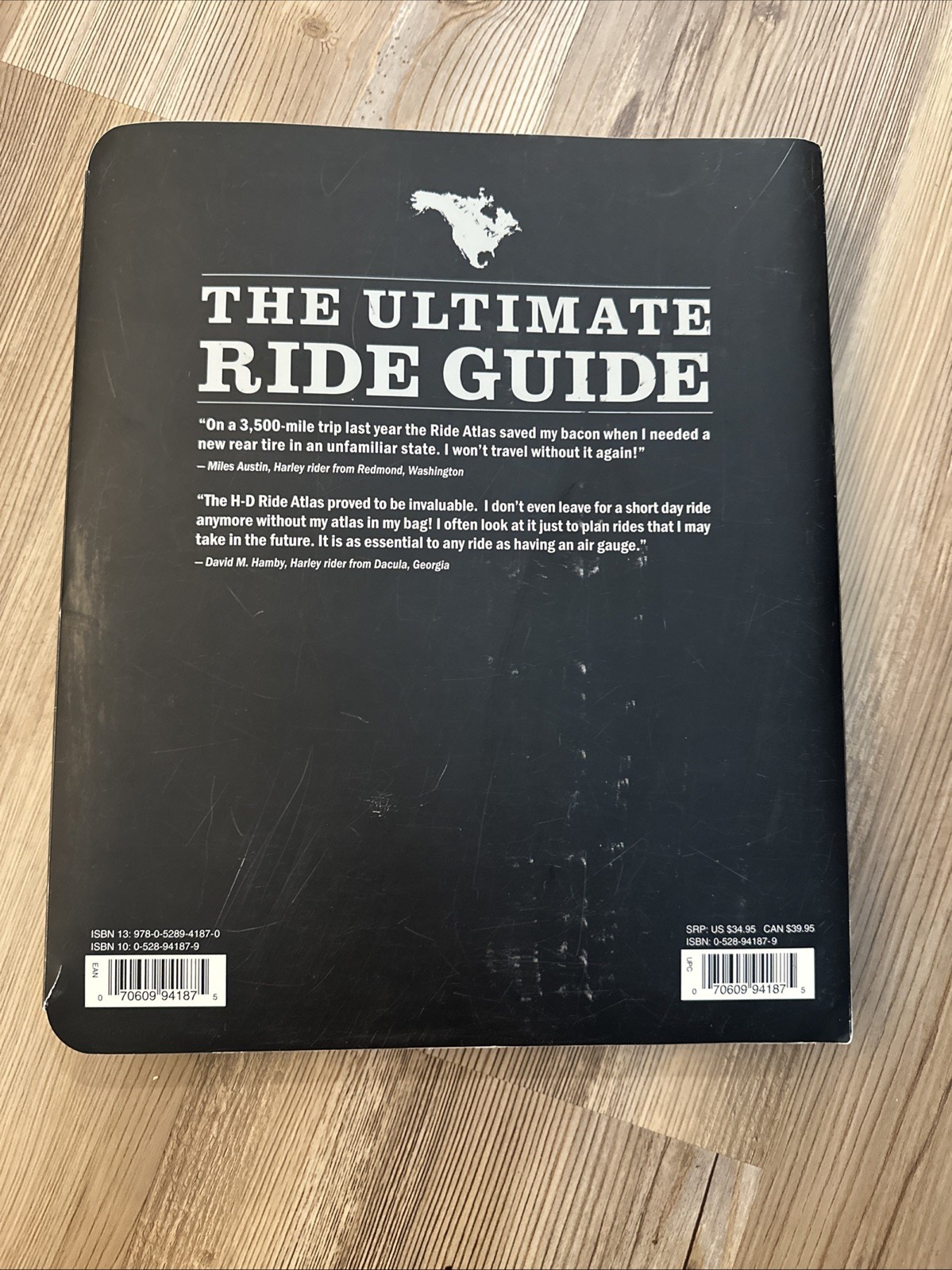 McNally Harley Davidson Ride Atlas of North America Anniversary Edition w MAP
