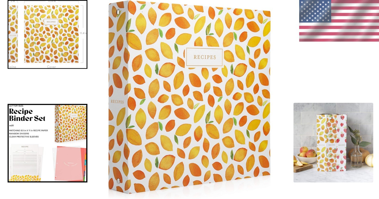 Timeless 8.5″ x 11″ Recipe Binder with Spill-Proof Sleeves for Keepsake Recipes