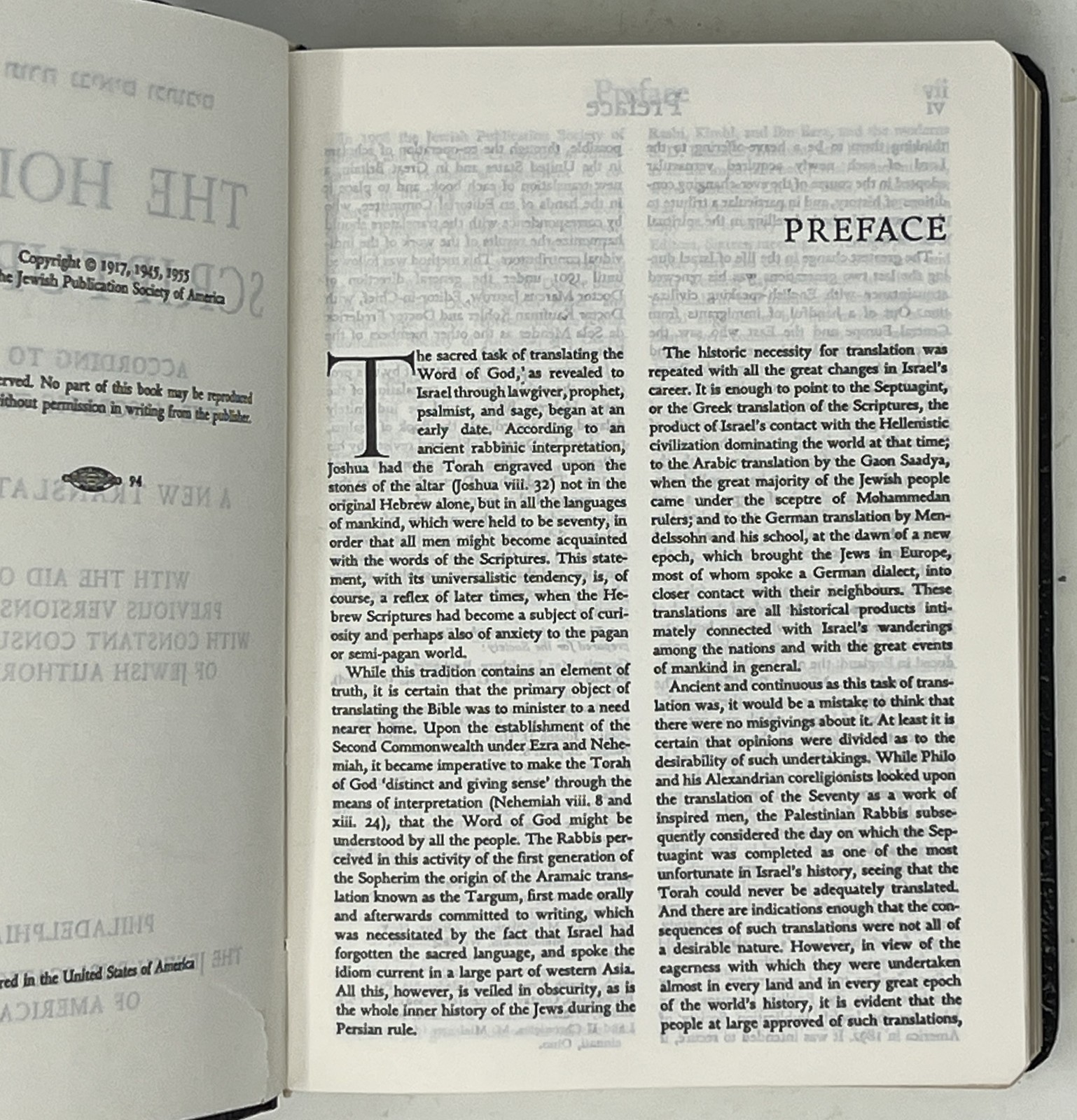 The Holy Scriptures According to the Masoretic Text – 1955 HC Jewish Pub Society
