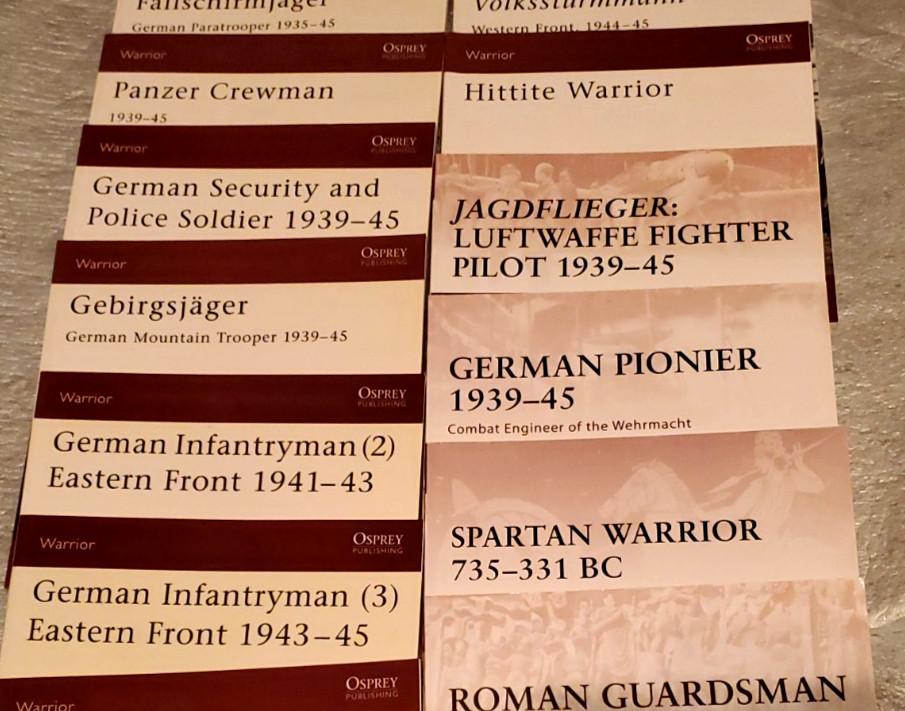 16 books OSPREY-WARRIOR SERIES-SEE LIST