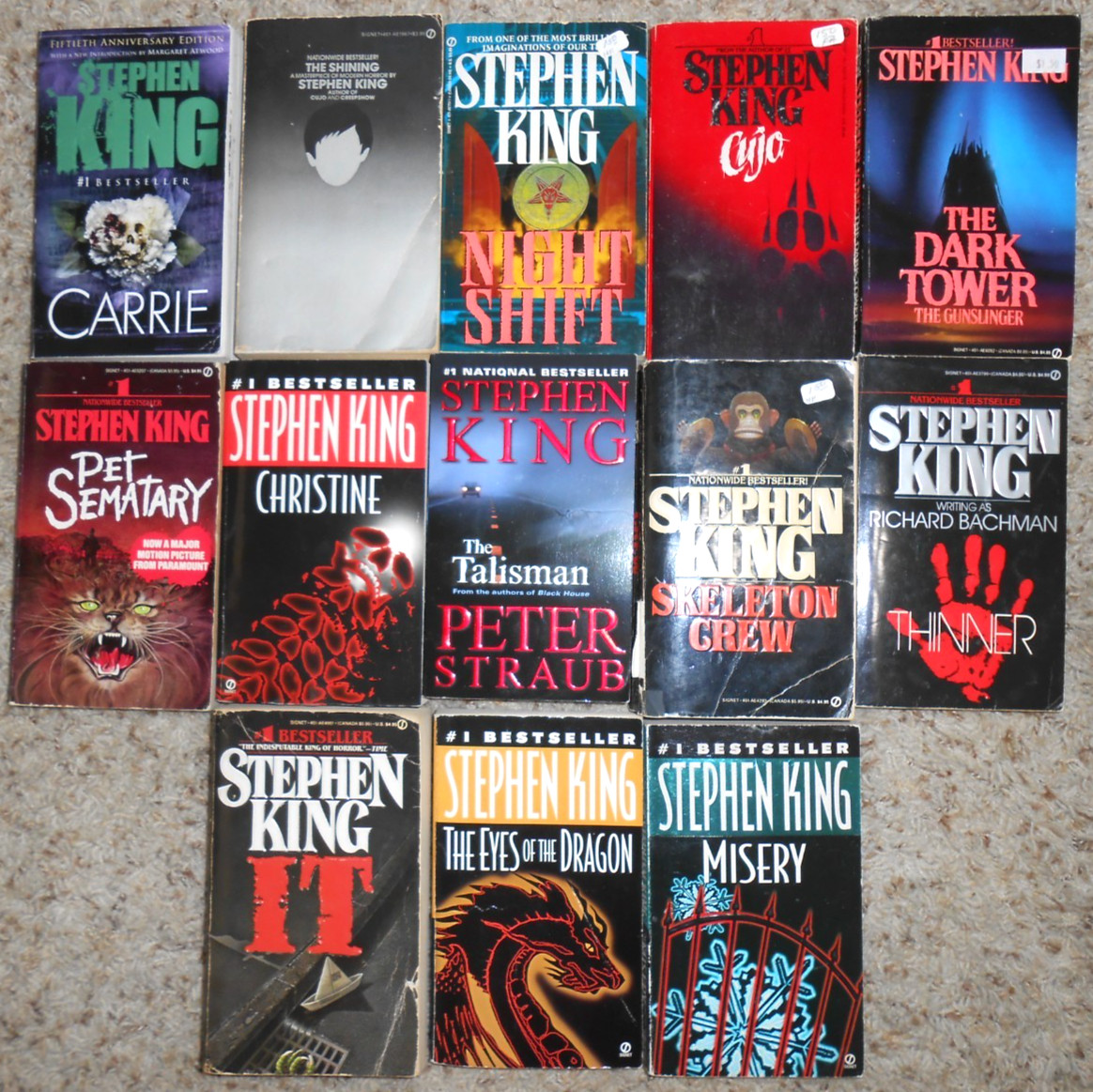13 Early STEPHEN KING (Cujo~Shining~IT~Thinner~Pet Sematary+) – PB GC