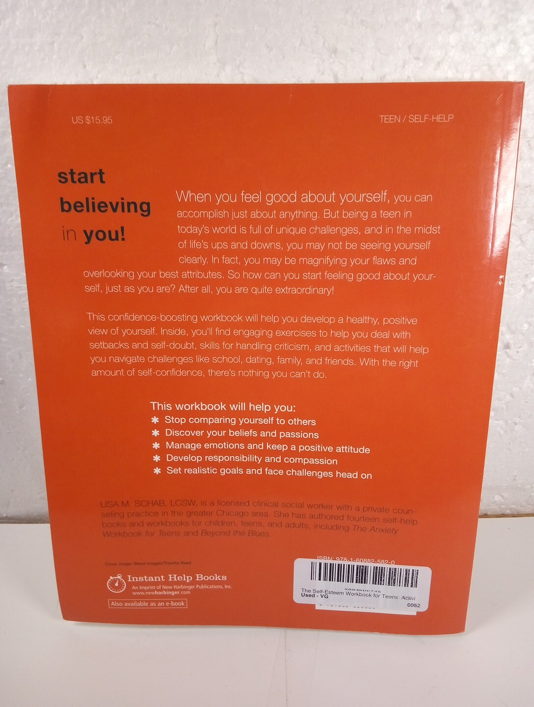 Self-esteem Workbook For Teens An Instant Help Book For Teens Lisa M.Schab,Lcsw