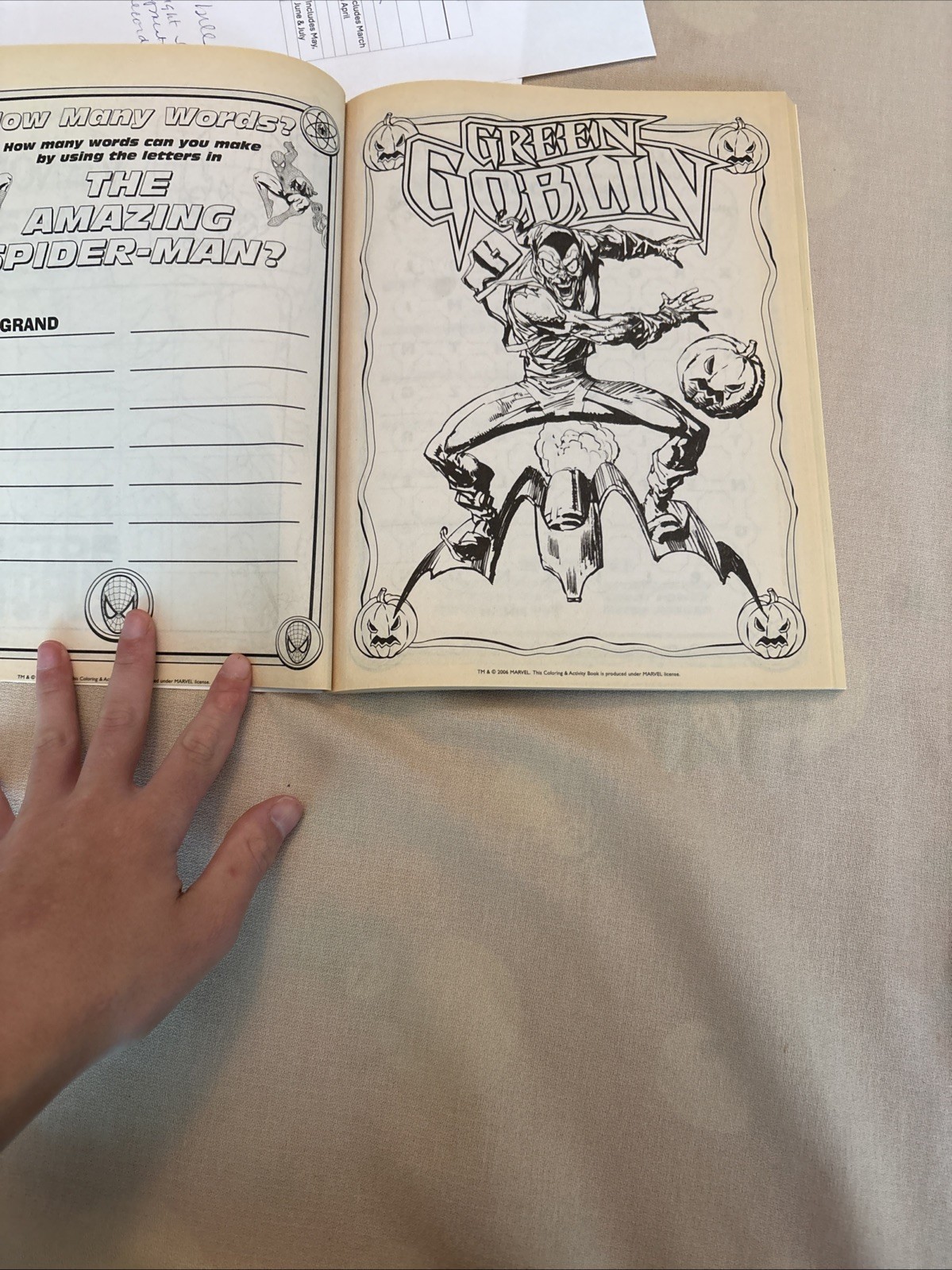 2006 Marvel the Amazing Spider-Man Jumbo Coloring and Activity Book