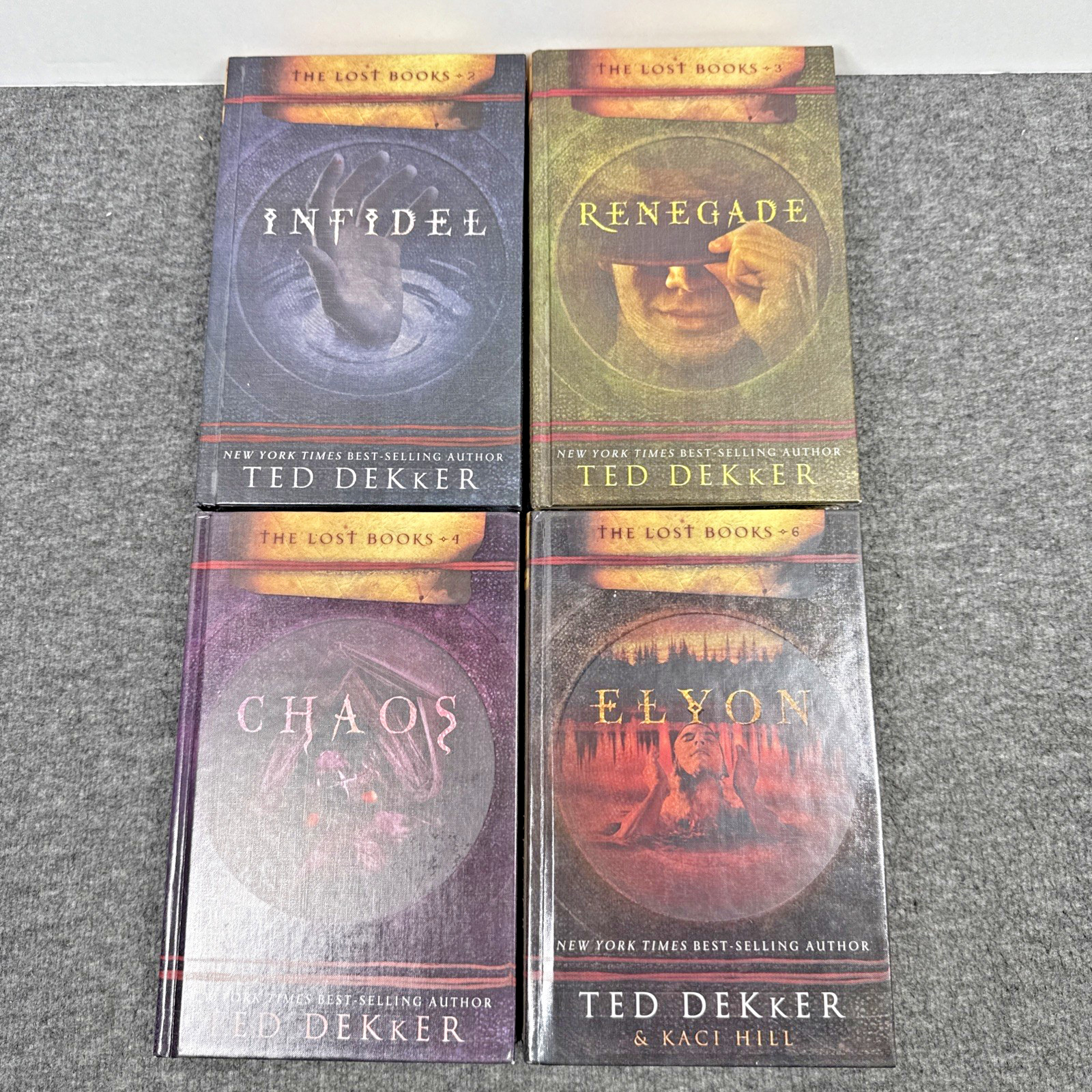 The Lost Books LOT Of 4 Vol 2 3 4 6 Ted Dekker HC Infidel Renegade Chaos Elyon
