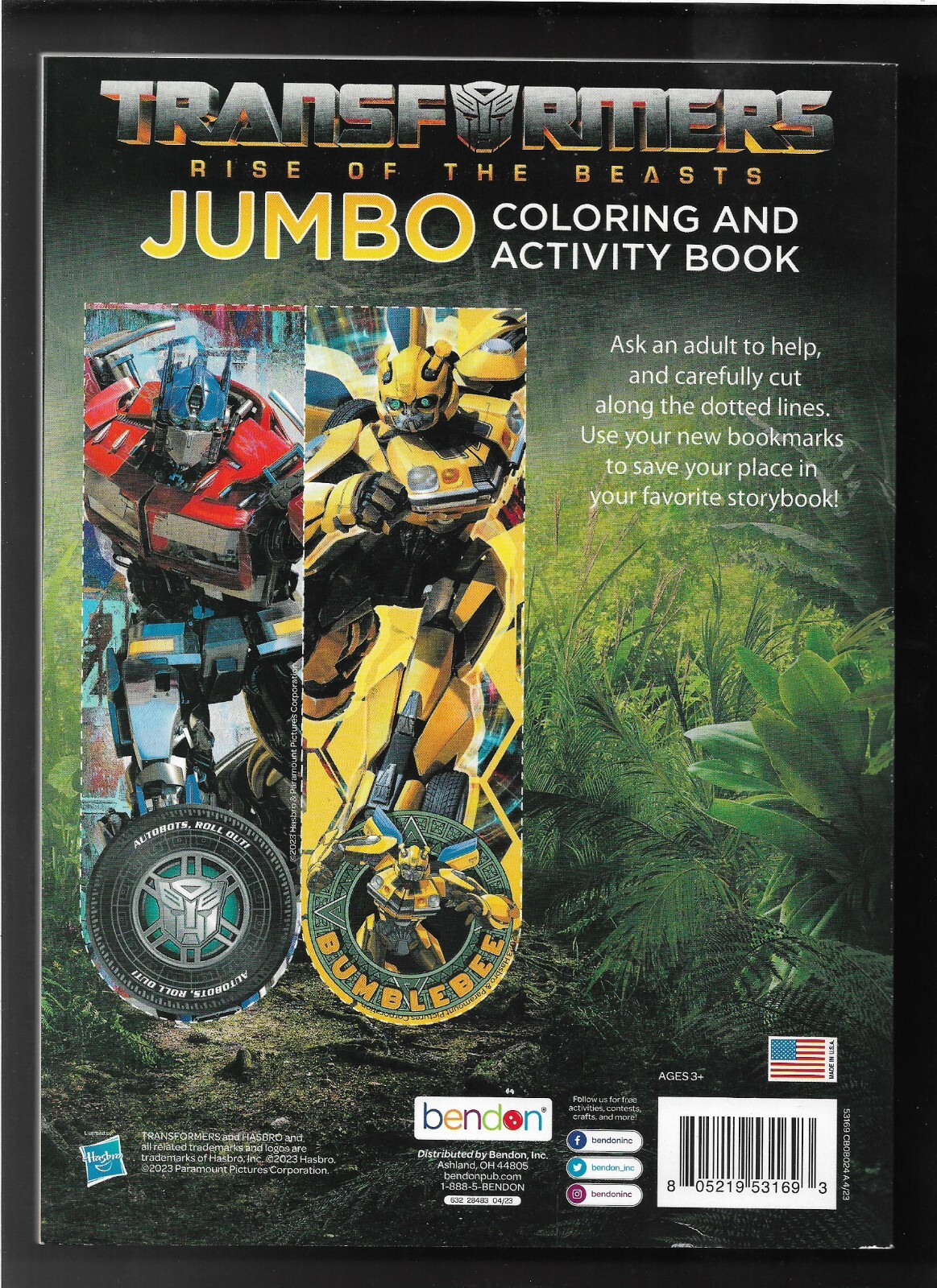 Transformers Rise of the Beasts Jumbo Coloring & Activity Book – 80 Pages