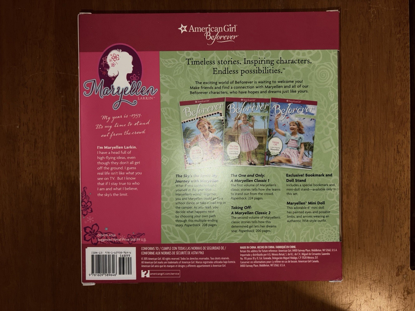 American Girl Maryellen Mini Doll & Stand & 3 Book Set Beforever New In Box