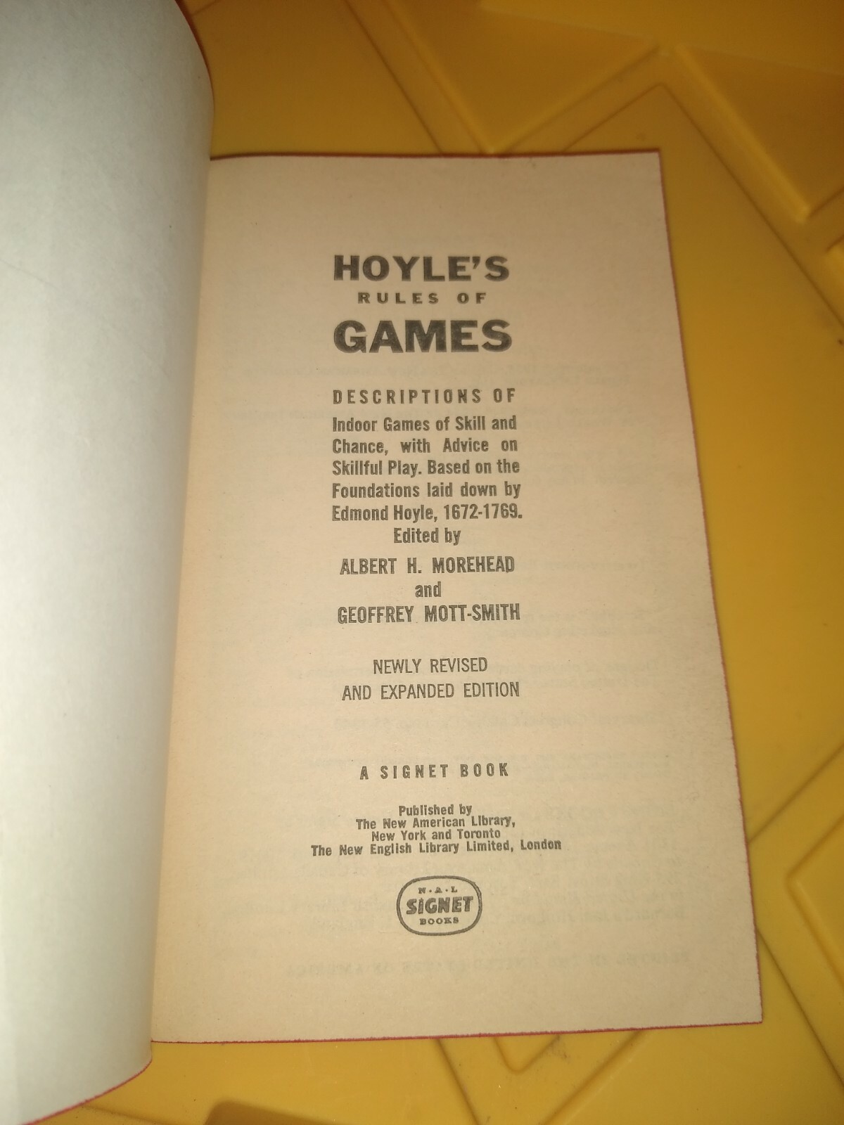 1963 Hoyle’s Rules Of Games by Albert H. Morehead and Geoffrey Mott-Smith Book