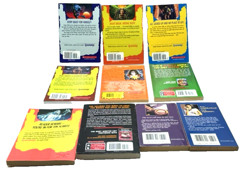 Goosebumps RL Stine Teen Horror Book Series Mixed Lot of 10