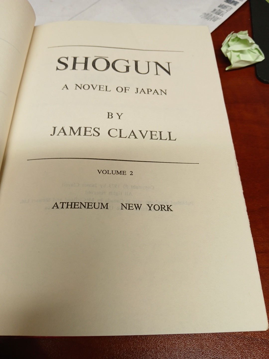 Shogun Volume 1 and 2 by James Clavell 1975 BCE HC Plus Vol 1 Noble House