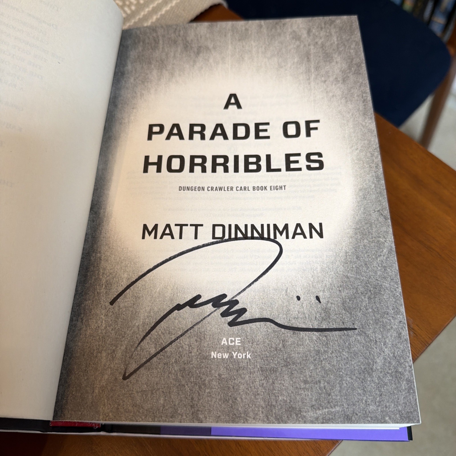 Matt Dinniman SIGNED A Parade of Horribles 1st Edition 1st Print Hardcover