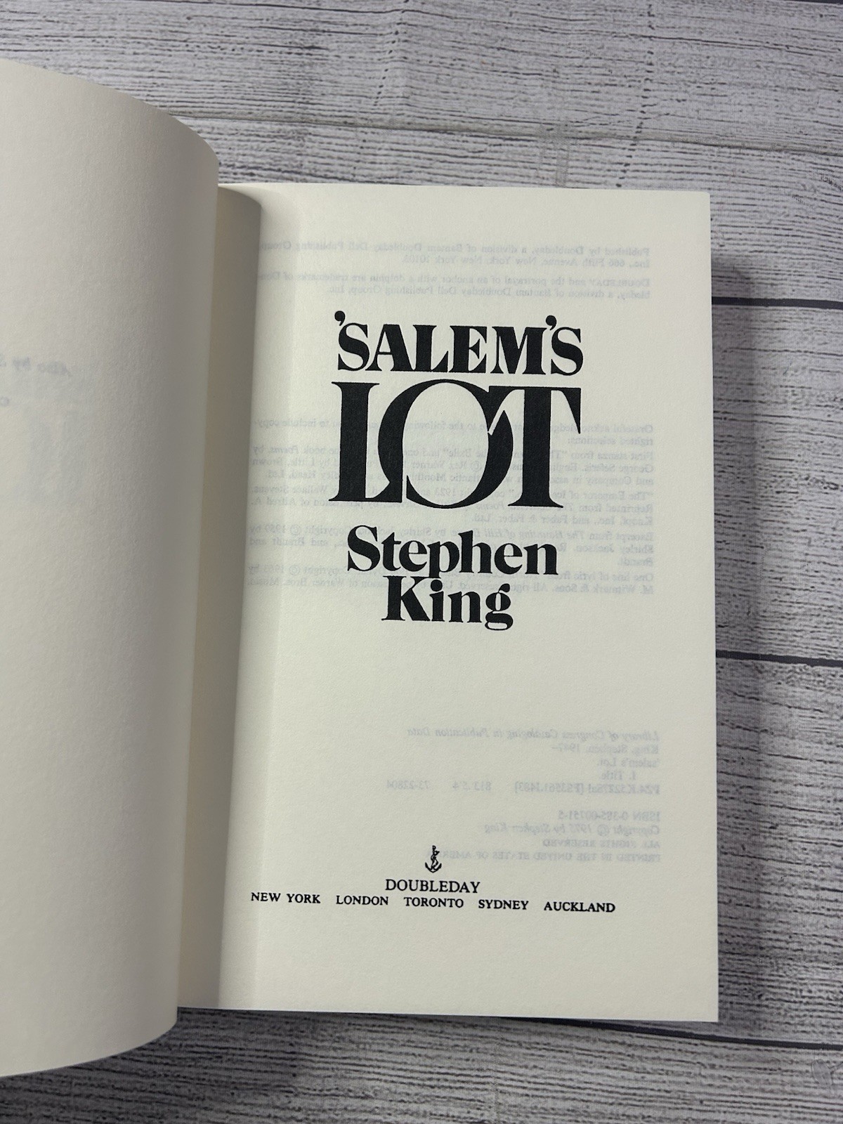 1975 SALEM’S LOT Stephen King Book Club Edition Hardcover w/ Dust Jacket