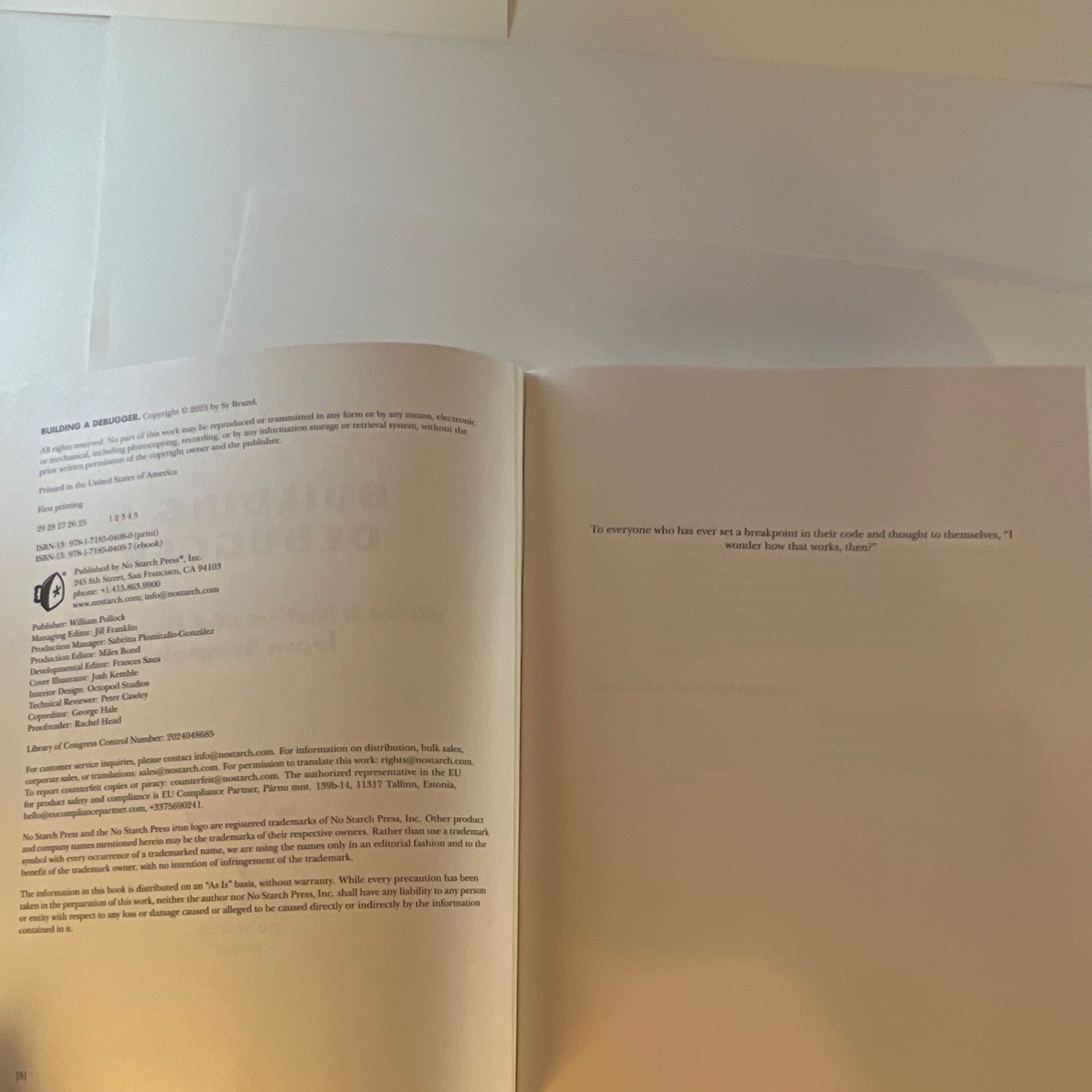 No Starch Press Building a Debugger PB 2024 Sy Brand Native x64 Debugger