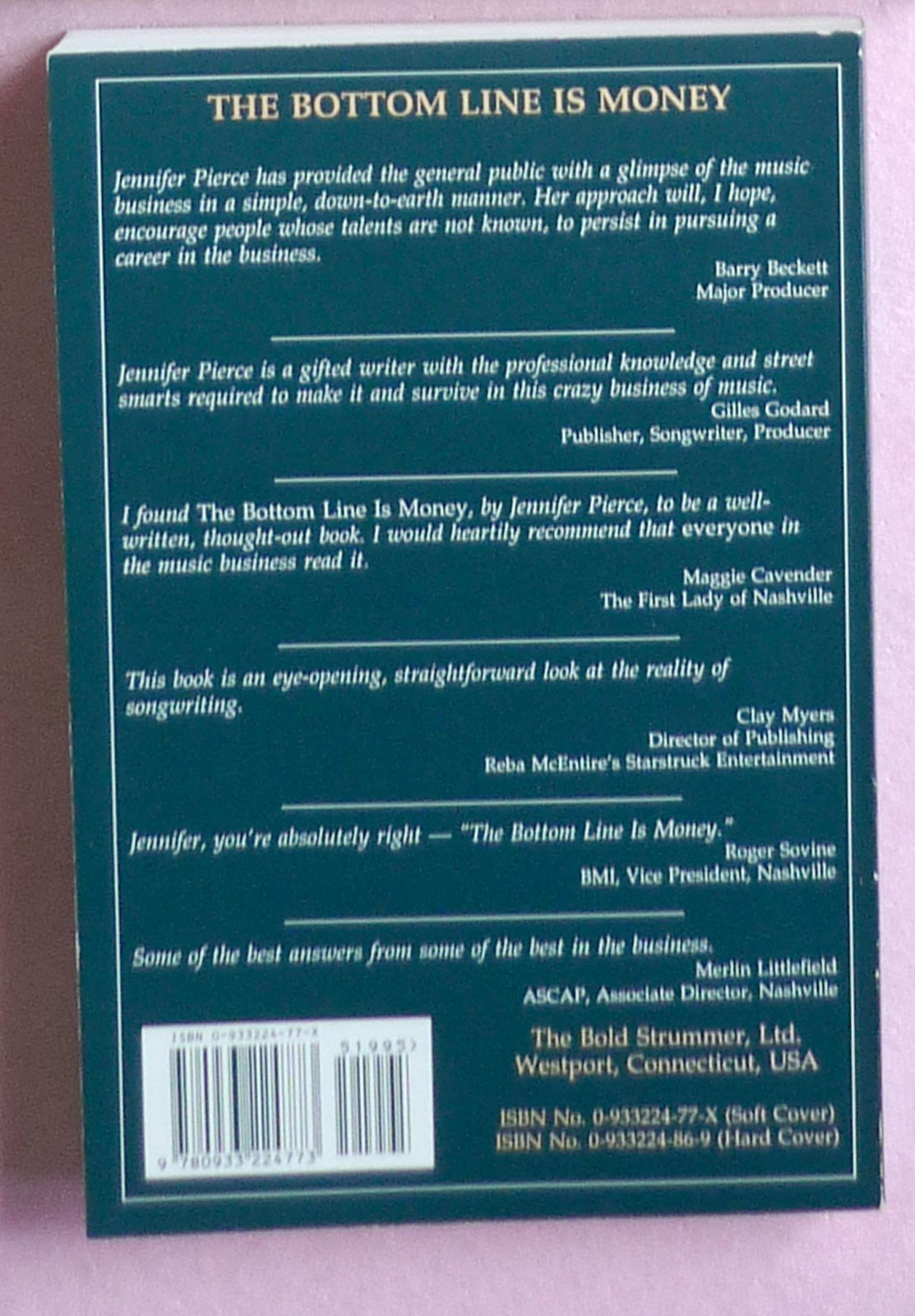 “The Bottom Line Is Money” Pierce’s 342-Page Songwriting & Music Industry Guide