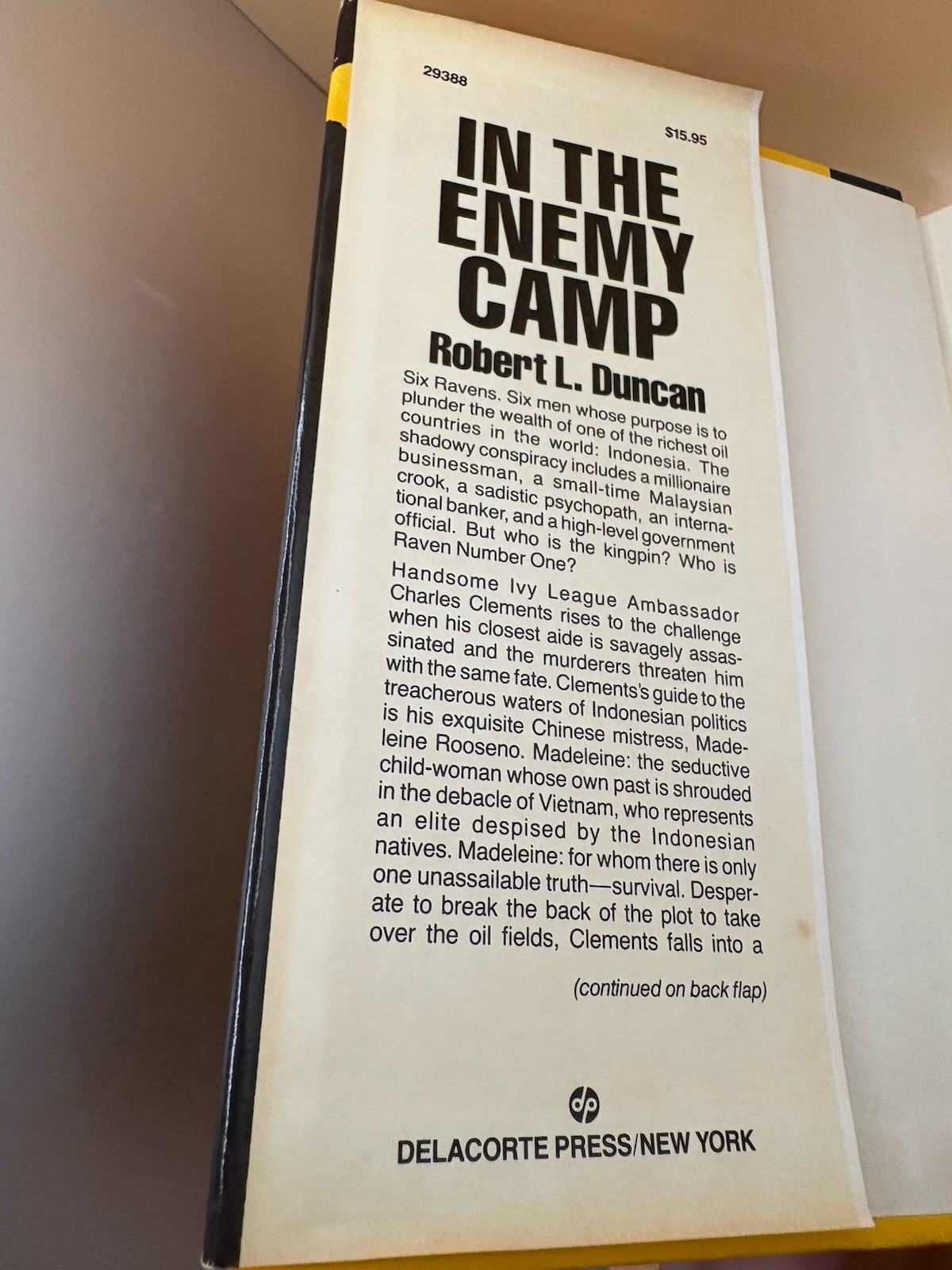 In the Enemy Camp Robert L. Duncan Signed 1st Ed 1985 Delacorte