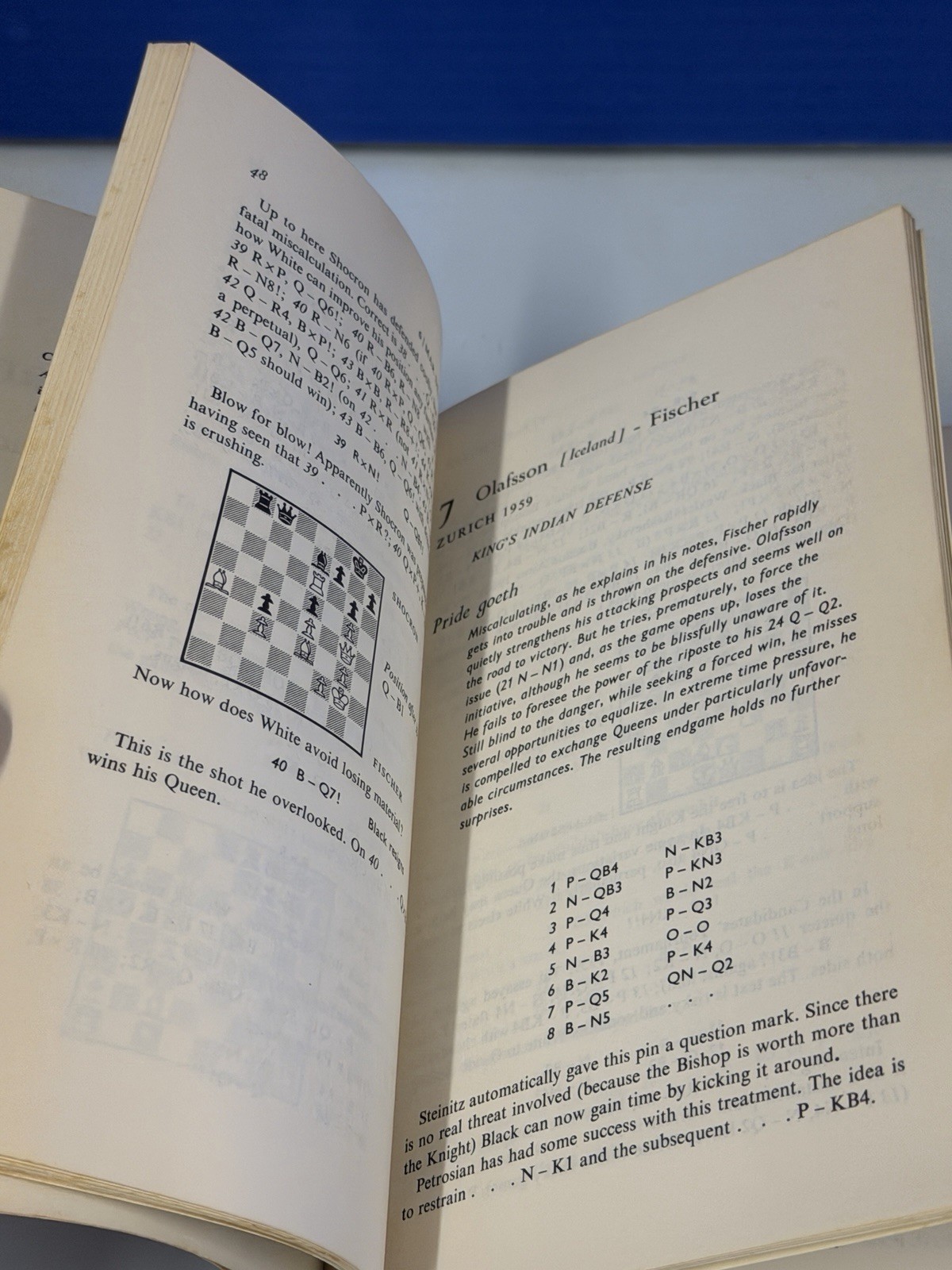 Bobby Fischer My 60 Memorable Games Simon & Schuster Paperback Chess Book