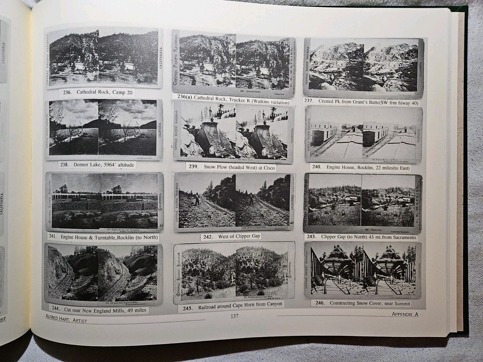 The 364 Railroad Photographs: Alfred A. Hart, artist ( Ex-library ) HC