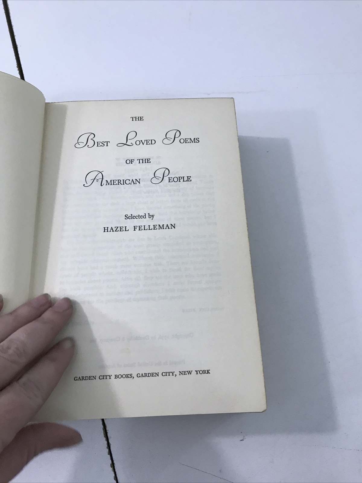 The Best Loved Poems Of The American People – Hazel Felleman (Hardcover, 1936)