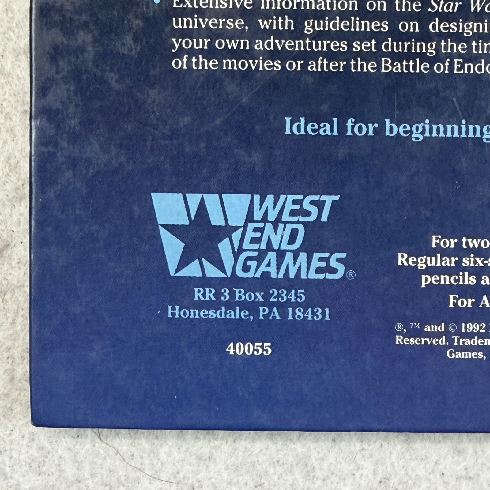 Star Wars Role Playing Game 2nd Edition West End Games Hardcover 1993