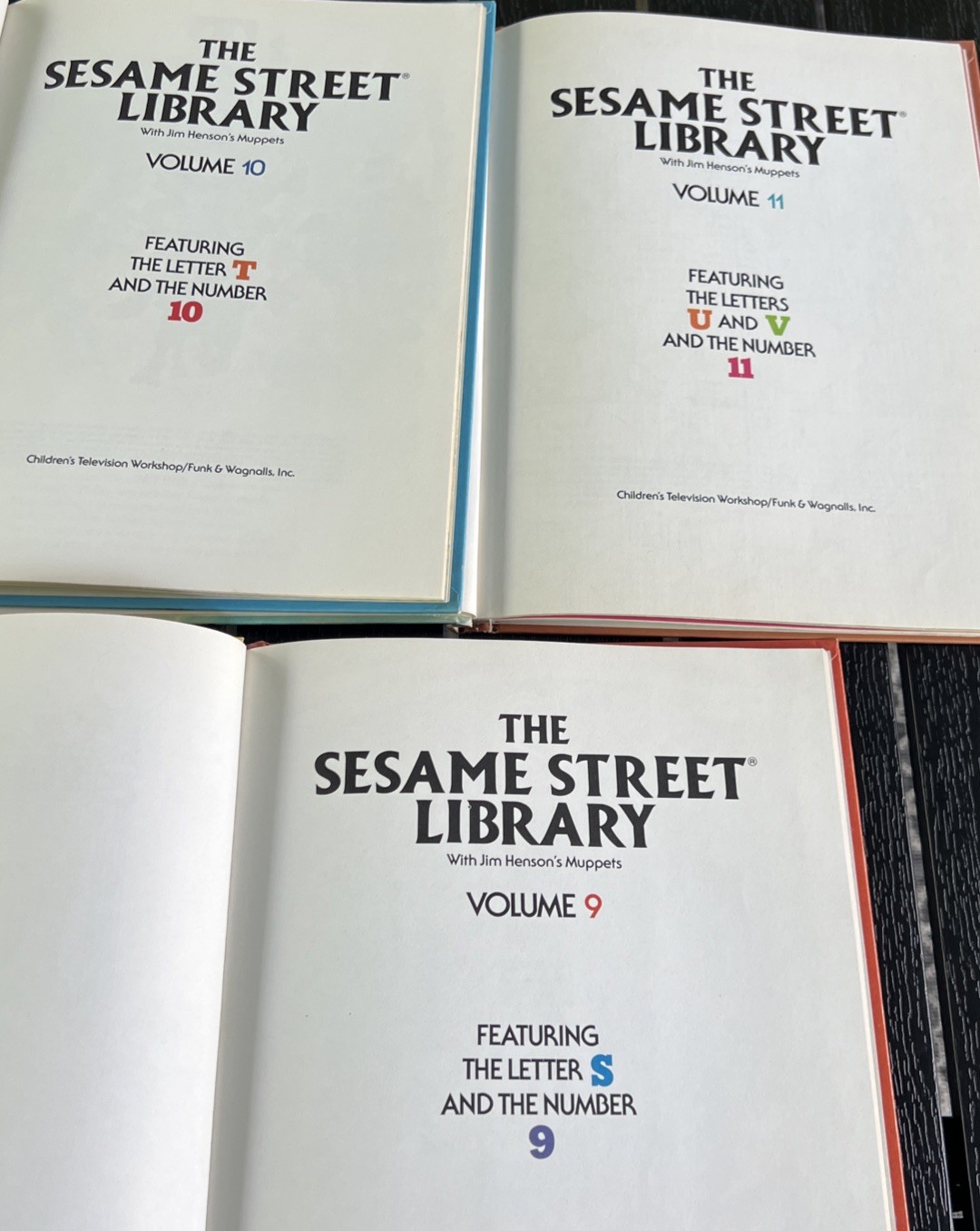 The Sesame Street Library Volumes 9, 10 & 11 Vintage 1978 3 Hardcover Books CTW