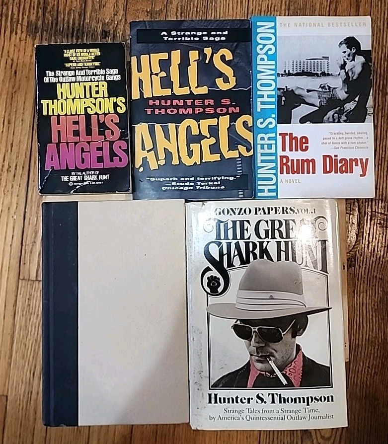 Lot Of 5 Hunter S. Thompson Books Hell’s Angels Rum Diary Gonzo Great Shark Hunt