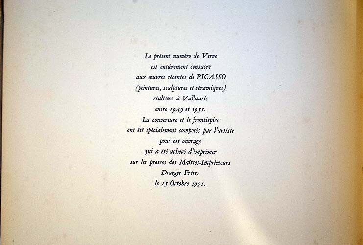 49787/Special Feature Pablo Picasso Paris Art Magazine With 3 Lithographs Verve