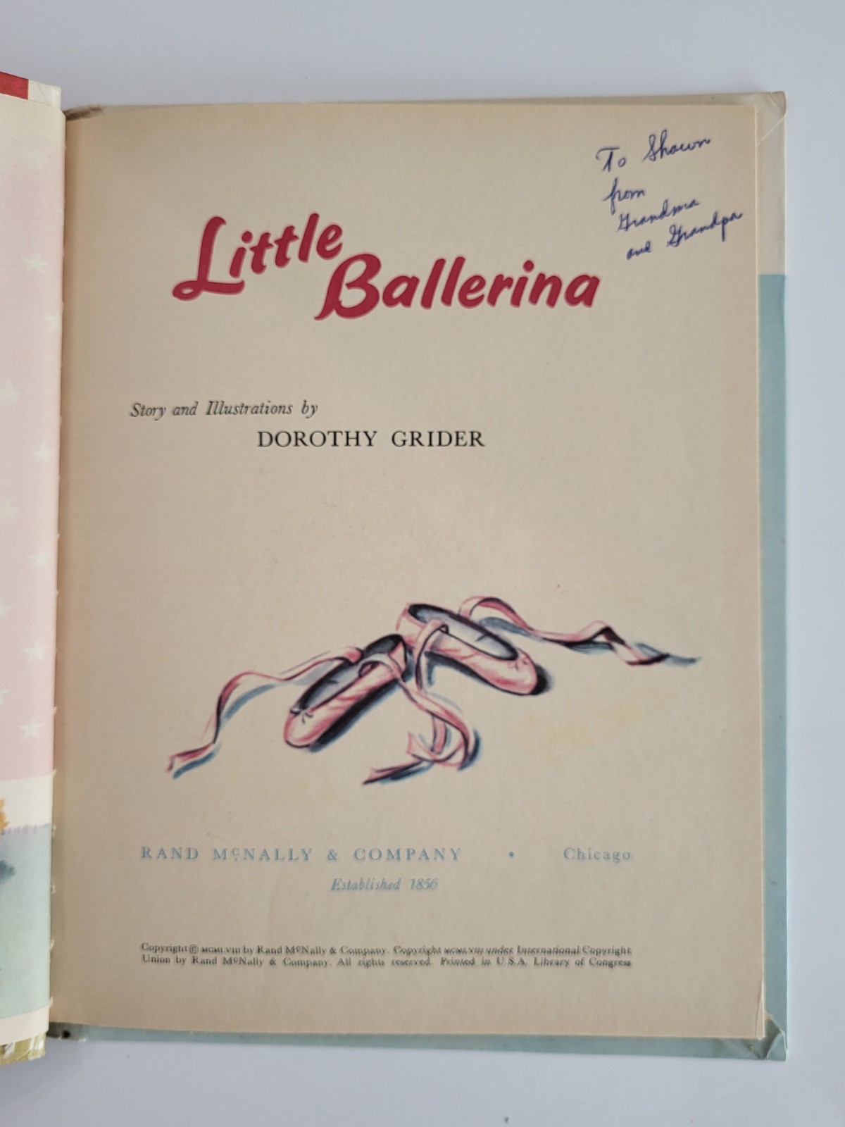 Little Ballerina Vintage Rand McNally Elf Book Hardcover Dorothy Grider