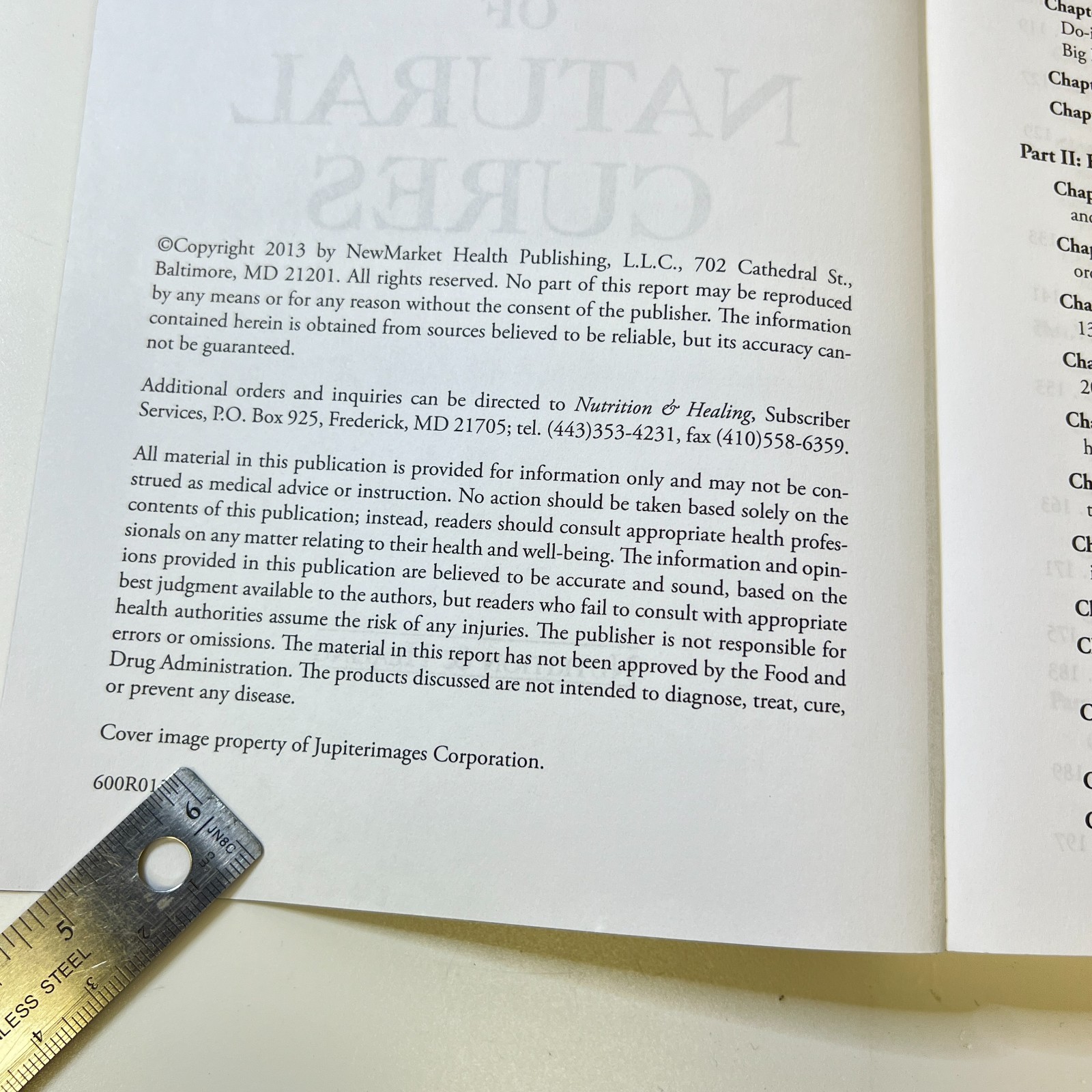 Treasury of Natural Cures – Nutrition & Healing by Dr. Jonathan V. Wright 2013