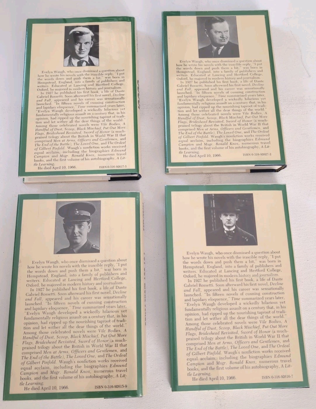 Evelyn Waugh Lot of 4 Books Vintage 1977-79 HC/DJ Little, Brown & Co.