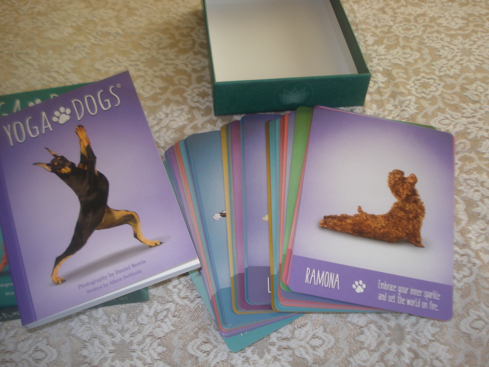 YOGA DOGS Book & Card Set Written by Alison DeNicola 96 pages 44 Cards 2017