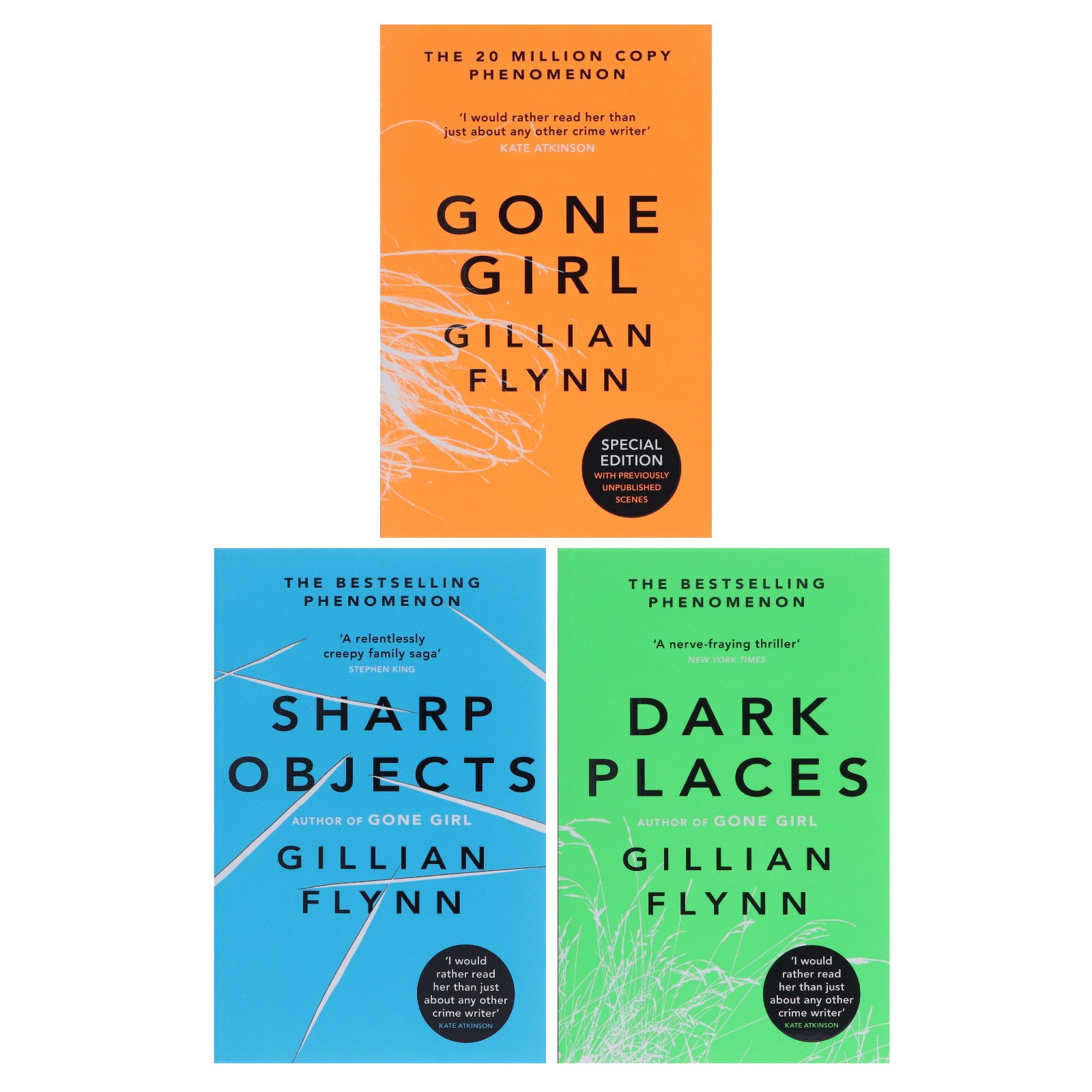 Gillian Flynn 3 Book (Gone Girl, Sharp Objects, Dark Places) – Adult – Paperback