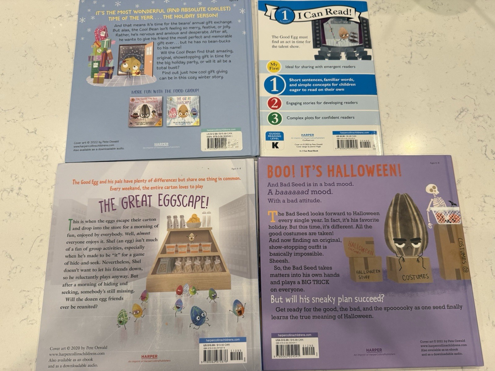 4 Books Great Eggscape Good Egg Bad Seed Cool Bean Jory John