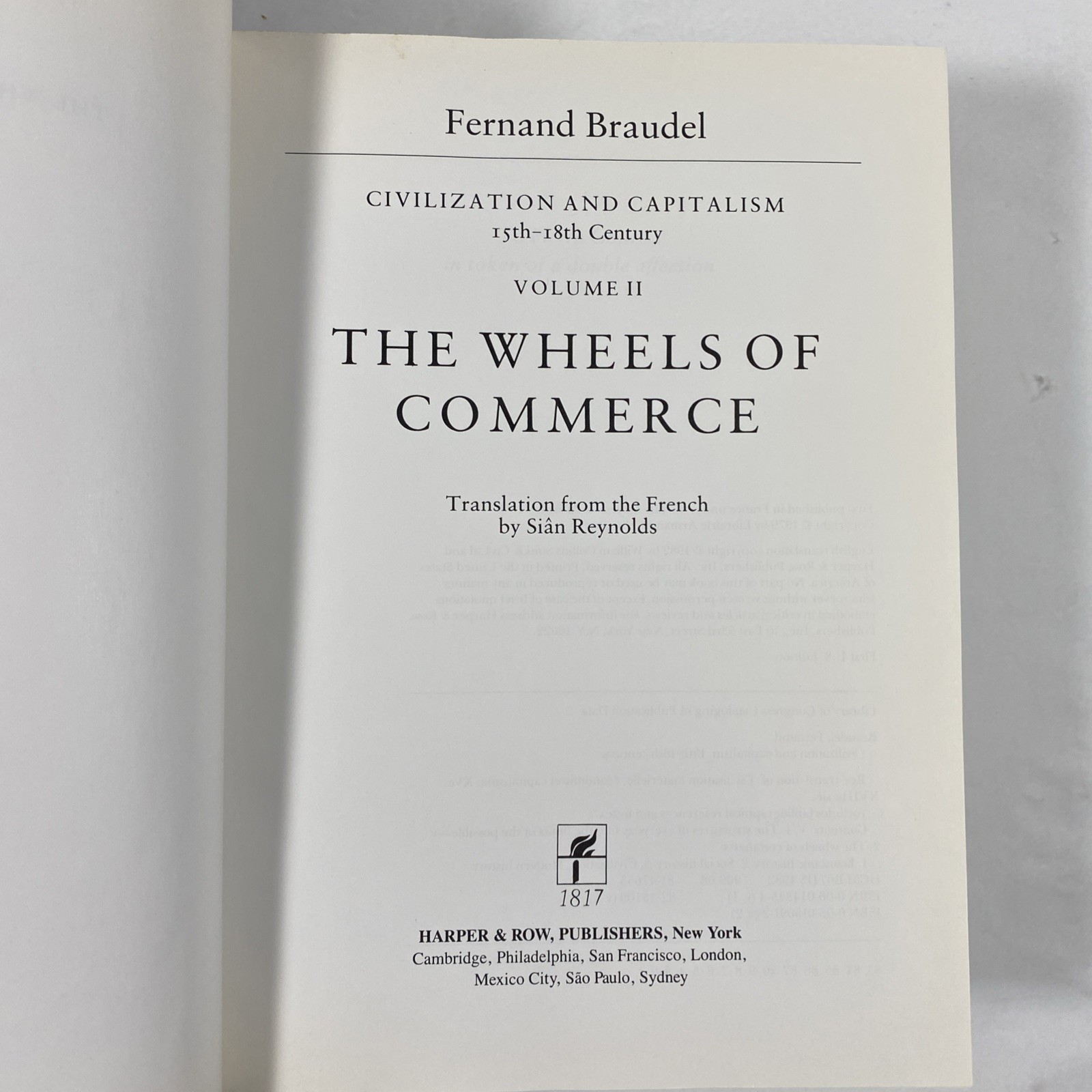 Civilization & Capitalism 15th-18th Century 3 Vol Set Fernand Braudel 1st US Ed