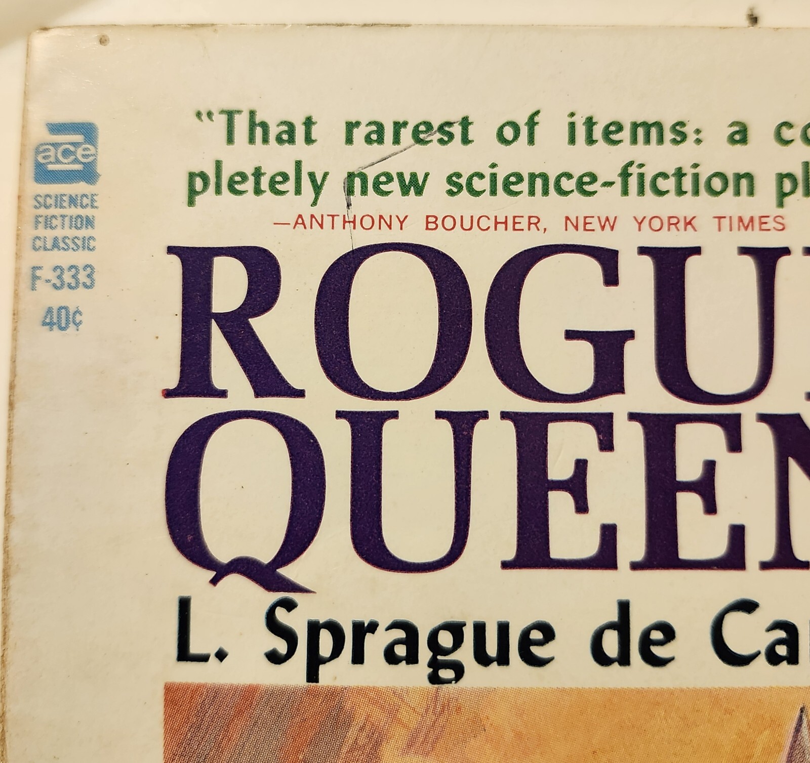 1951 ACE Paperback ROGUE QUEEN by L. Sprague de Camp Vintage Space Sci Fi Book
