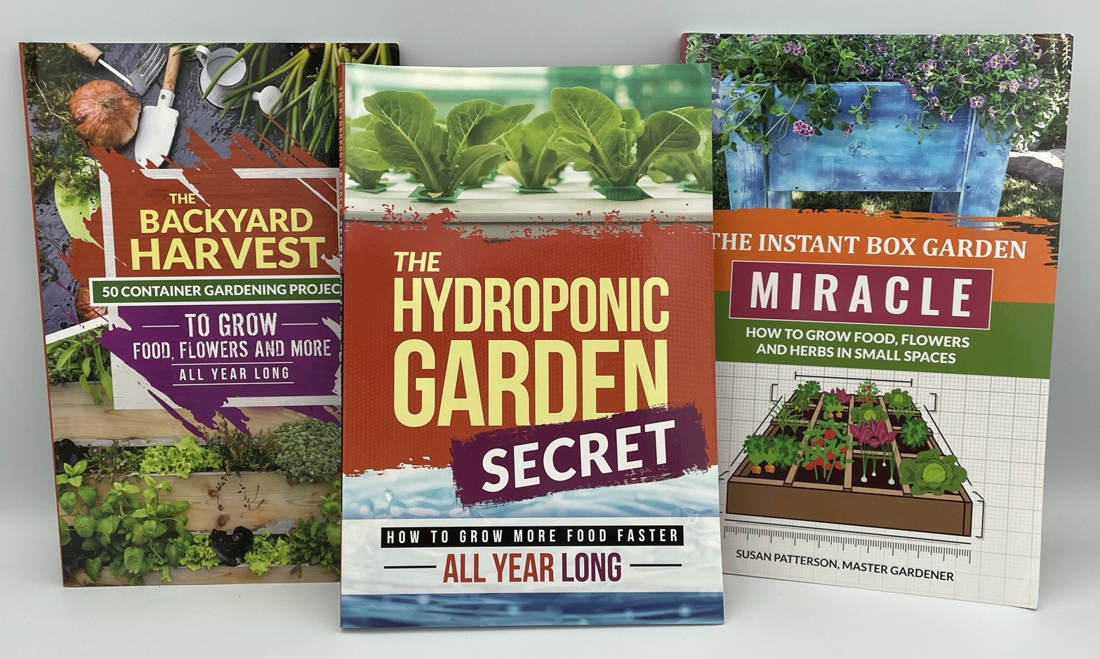 Susan Patterson Gardening 3 Book Lot, Hydroponic, Backyard Harvest, Miracle