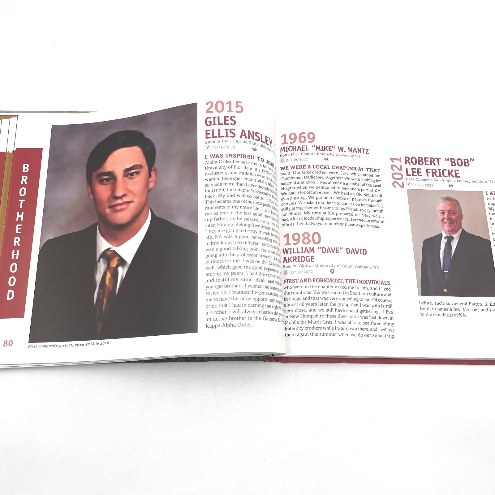 Kappa Alpha Order Oral History Project Book Voluntary Remarks Fraternity HC