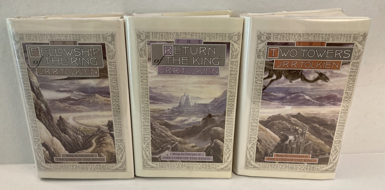 Tolkien’s LOTR 3 vol 1993 Houghton Mifflin Edition Later Prints HC/DJ EX-LIB GC