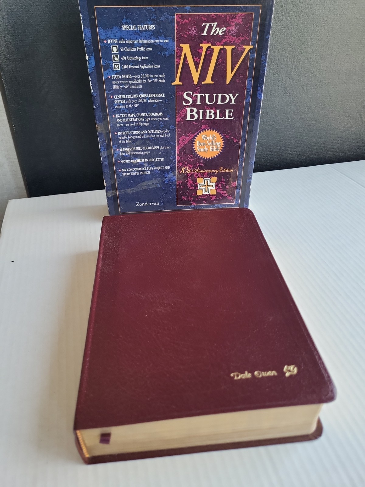 NIV Study Bible Zondervan 10th Anniversary Edition XL Bonded Leather Burgundy