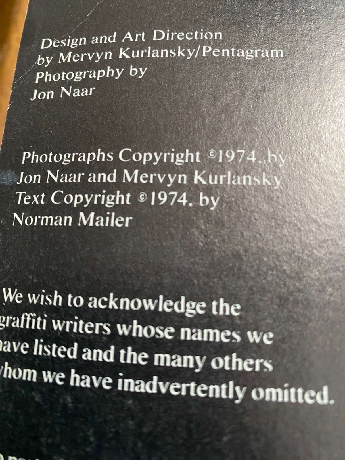 THE FAITH OF GRAFFITI, 1st Ed. KURLANSKY, Mervyn & NAAR, Norman MAILER, 1974