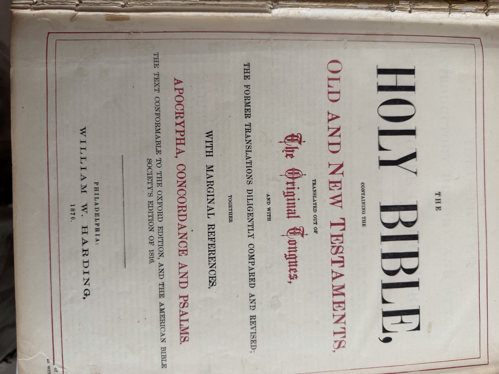Oxford Teacher’s Bible Holy Bible 1876 Hardcover Illustrated English