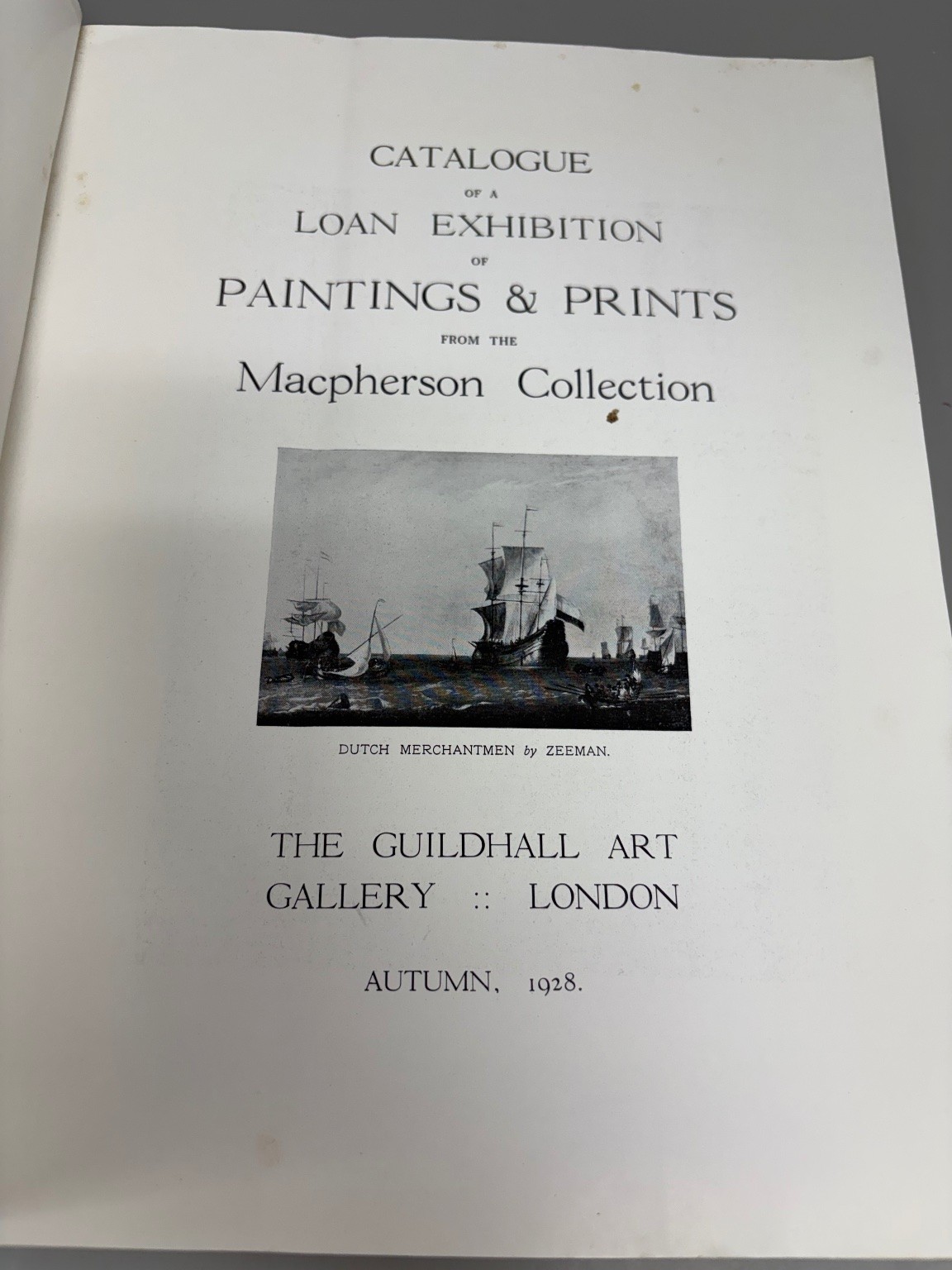 MacPherson Collection Paintings Prints Exhibition Catalogue 1928 Guildhall Art